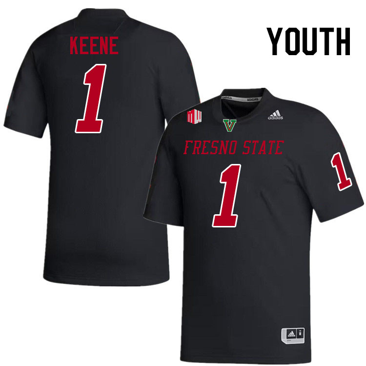 Youth #1 Mikey Keene Fresno State Bulldogs College Football Jerseys Stitched-Black